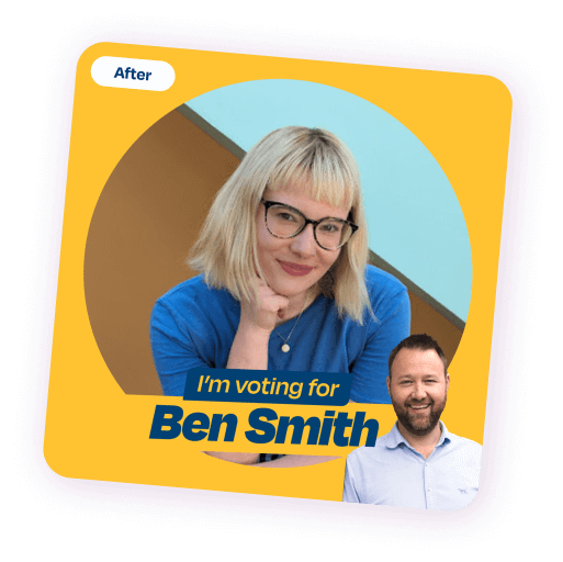 After - Person with Ben Smith Voting Frame